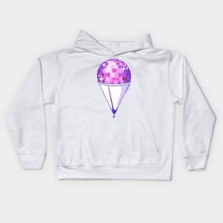 Disco Ball Snow Cone Shaved Ice Pink Kids Hoodie